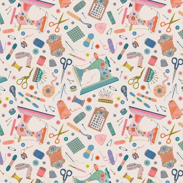 Country Sewing Club Sewing Club Thread &amp; Ink Quilting Cotton