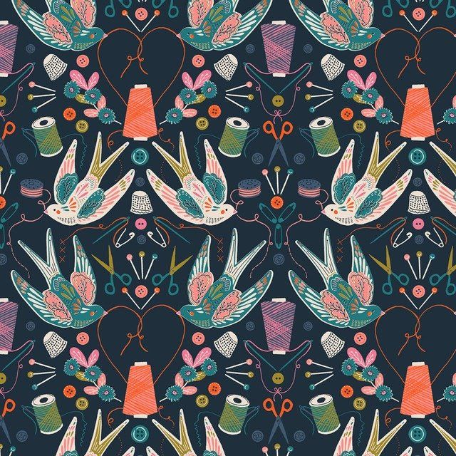 Country Sewing Club Stitch &amp; Song Thread &amp; Ink Quilting Cotton