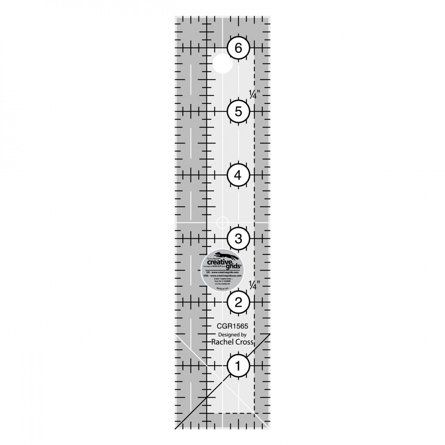 Creative Grids 1.5" x 6.5" Quilt Ruler