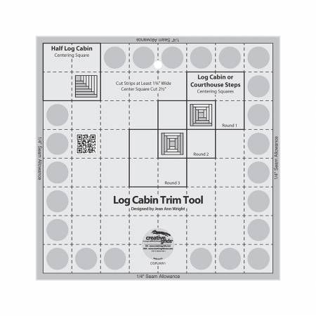 Creative Grids 8" Log Cabin Trim Tool Finished Blocks Quilt Ruler