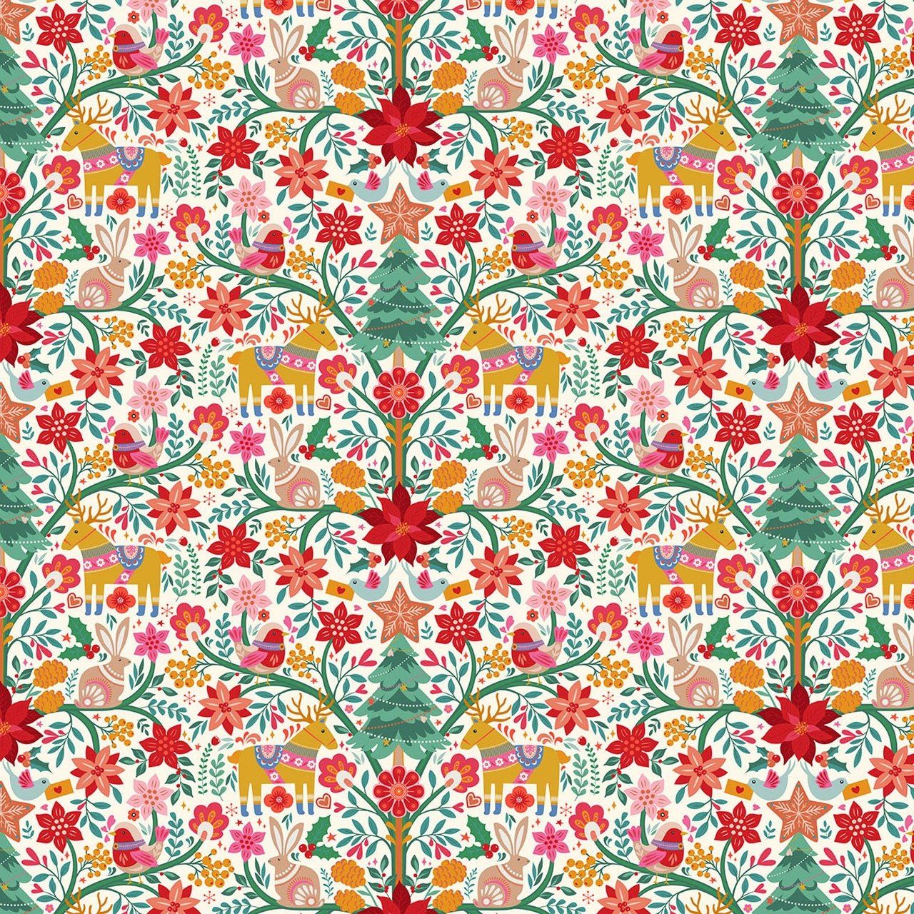 Deck the Halls Nordic Noel Thread &amp; Ink Quilting Cotton