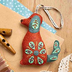 Corinne Lapierre Wool Mix Felt Craft Kit Folk Dog