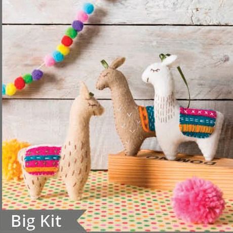 Corinne Lapierre Wool Mix Felt Craft Kit Llamas Big Kit