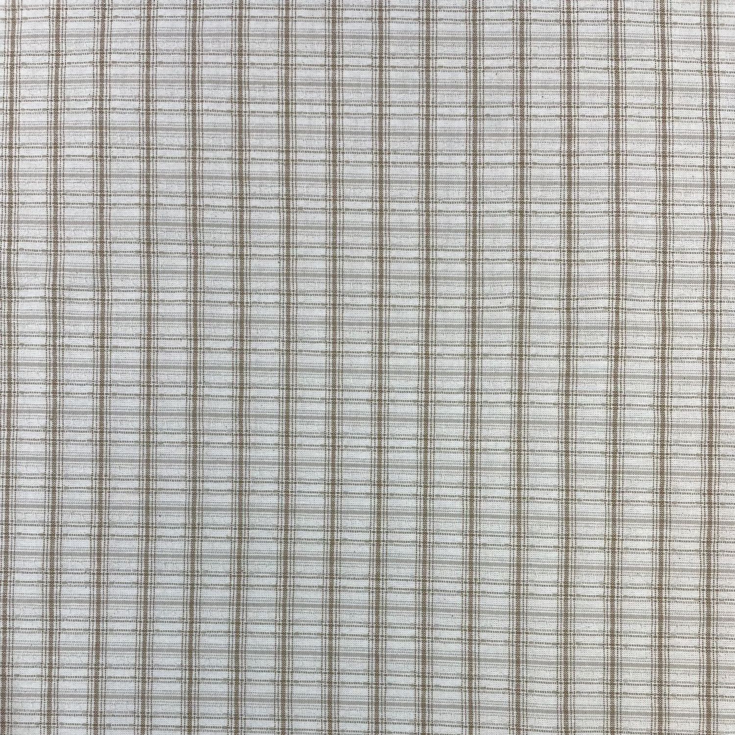 Cotton Yarn Dyed Cream Grid Cosmo