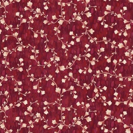 Dark Red Vine Scroll 108" Wide Back P&amp;B Textiles Quilting Cotton