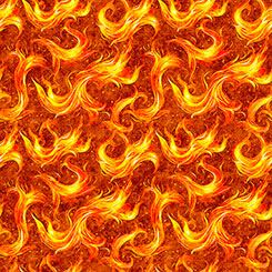 Dragon's Song Flames Orange QT Fabrics