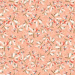 Dragonfly Garden - Floral Toss Peach QT Fabrics