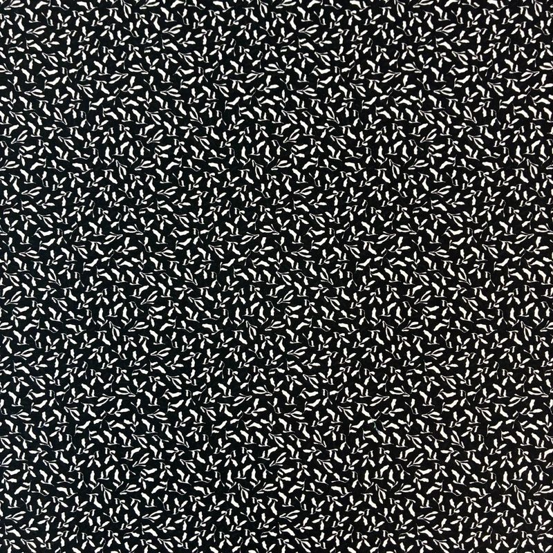 EB Italian Black White Print Cotton Poplin 58"