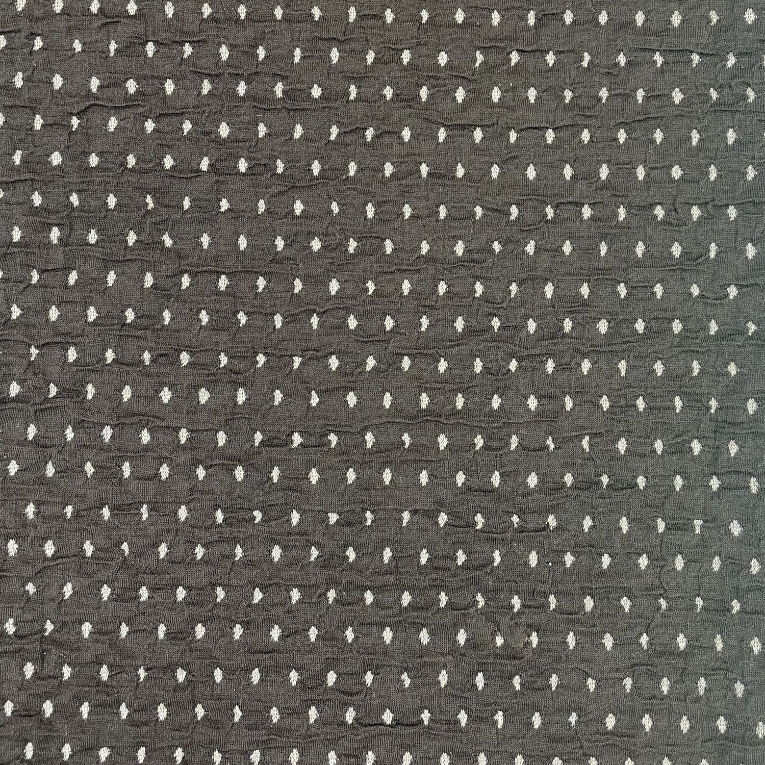 EB Italian Armani Jacquard Double Knit Black Silver viscose lycra poly blend