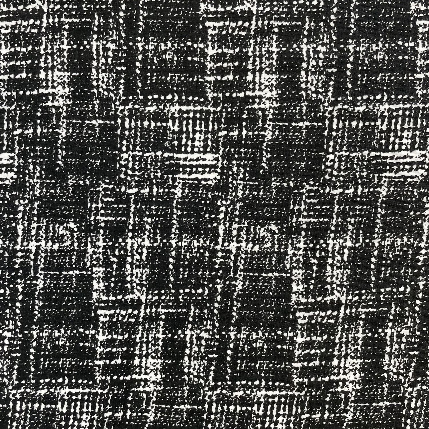 EB Italian Black &amp; White Crosshatch Print Cotton Blend Lycra Knit