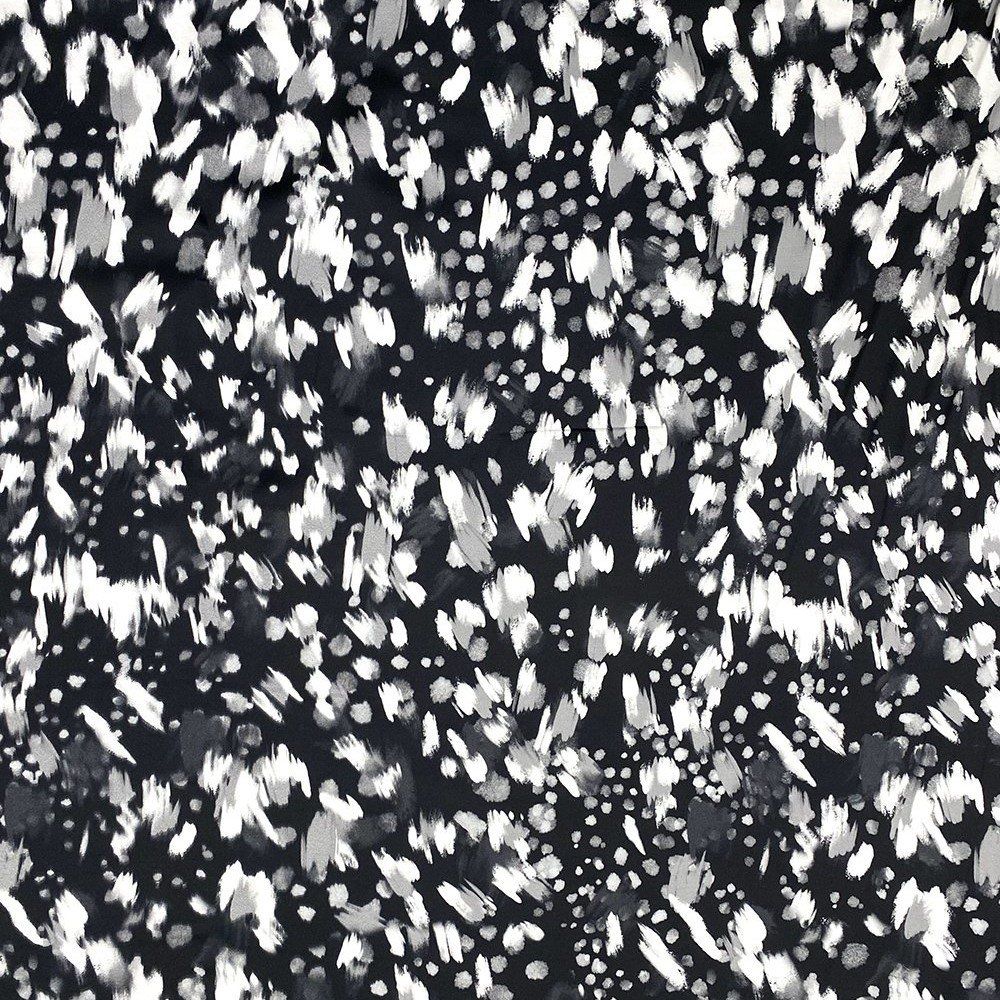 EB Italian Black &amp; White Speckle Stretch Viscose Sateen