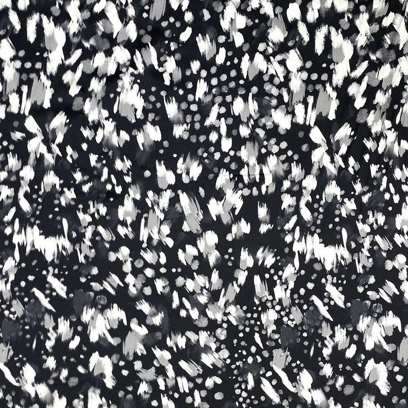 EB Italian Black &amp; White Speckle Stretch Viscose Sateen