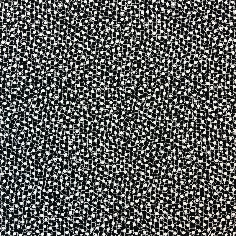 EB Italian Black White Print Stretch Cotton Twill 48" Bottom Weight