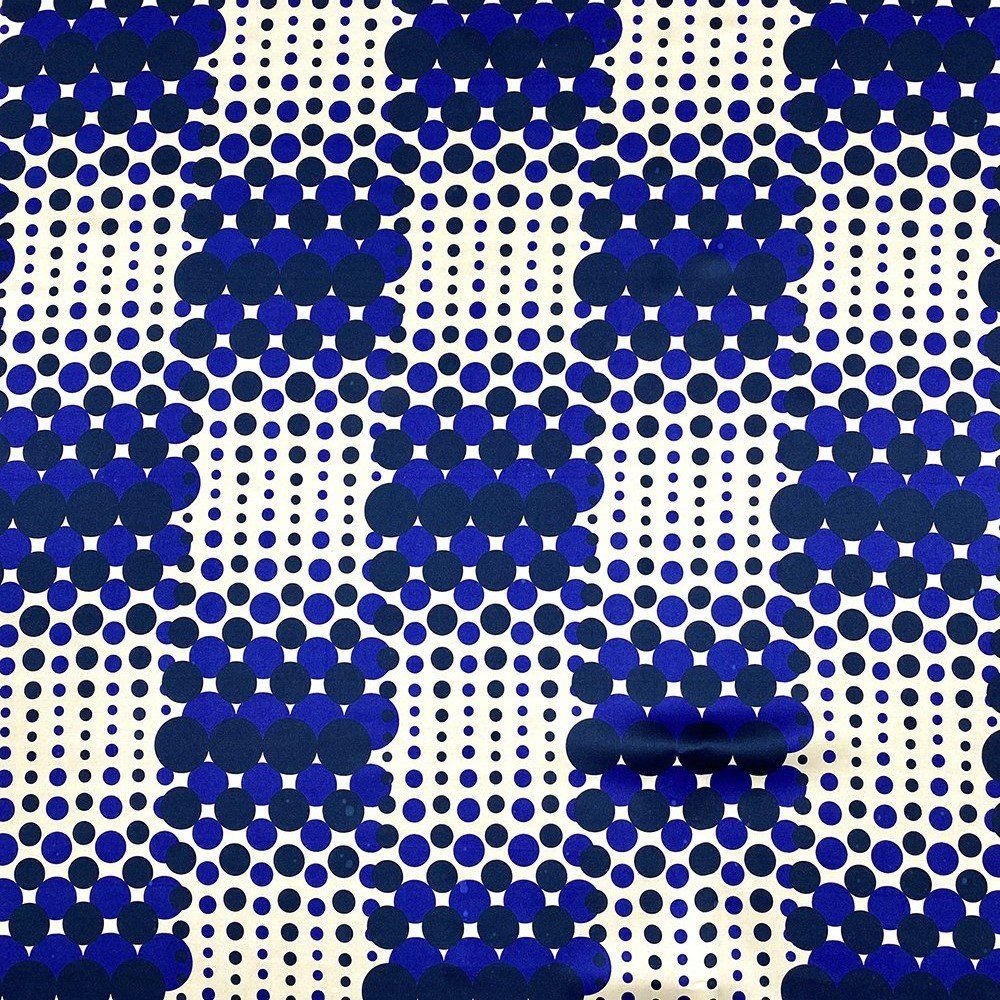 EB Italian Blue Dots Stretch Viscose Sateen