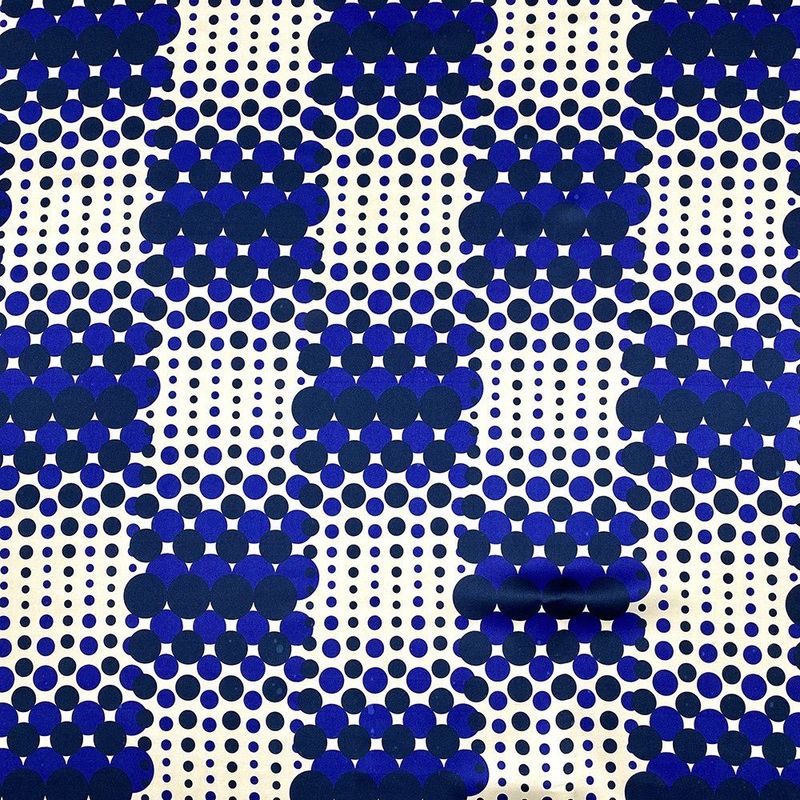 EB Italian Blue Dots Stretch Viscose Sateen