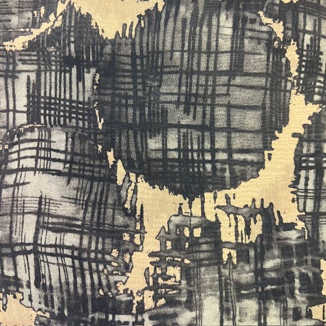 EB Italian Circle Print Silk Cotton Voile Tan