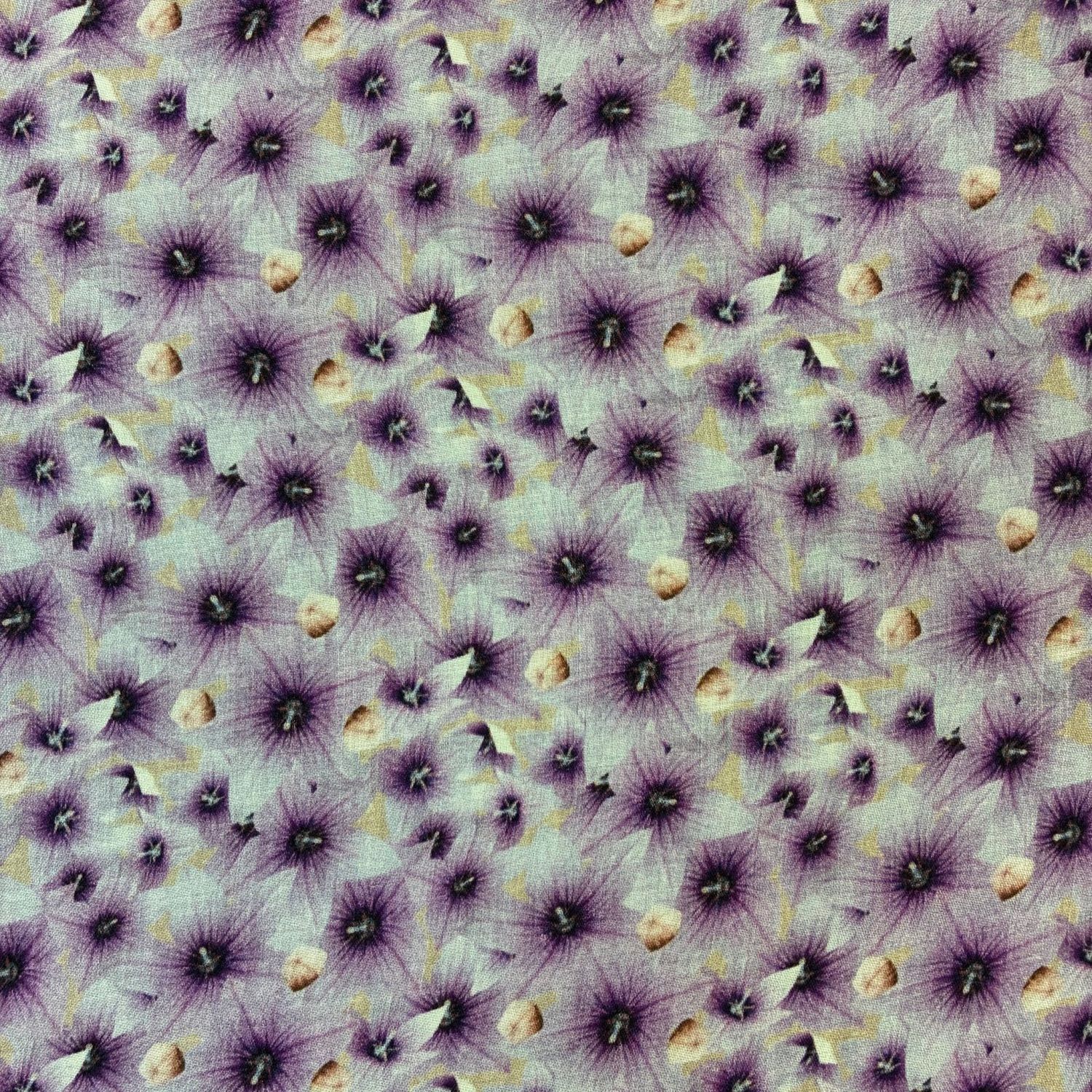 EB Italian Wool Challis Purple Lilies