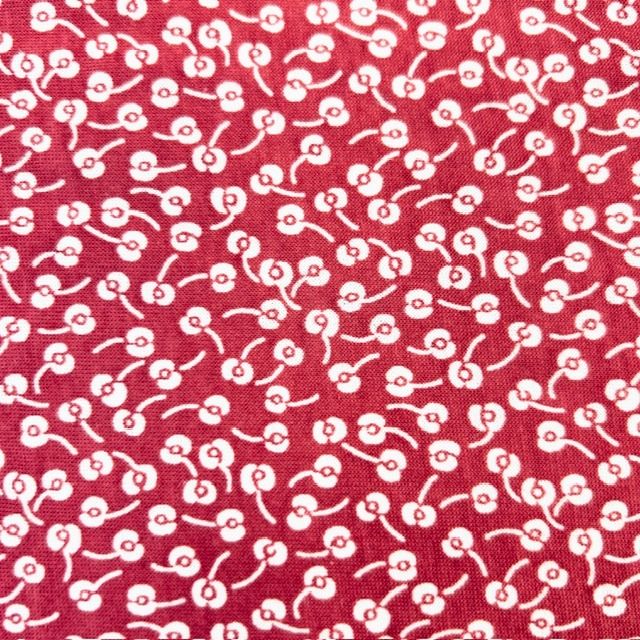 EOB 3.5 yd EB Italian Max Mara Red Floral Cotton Knit 60"