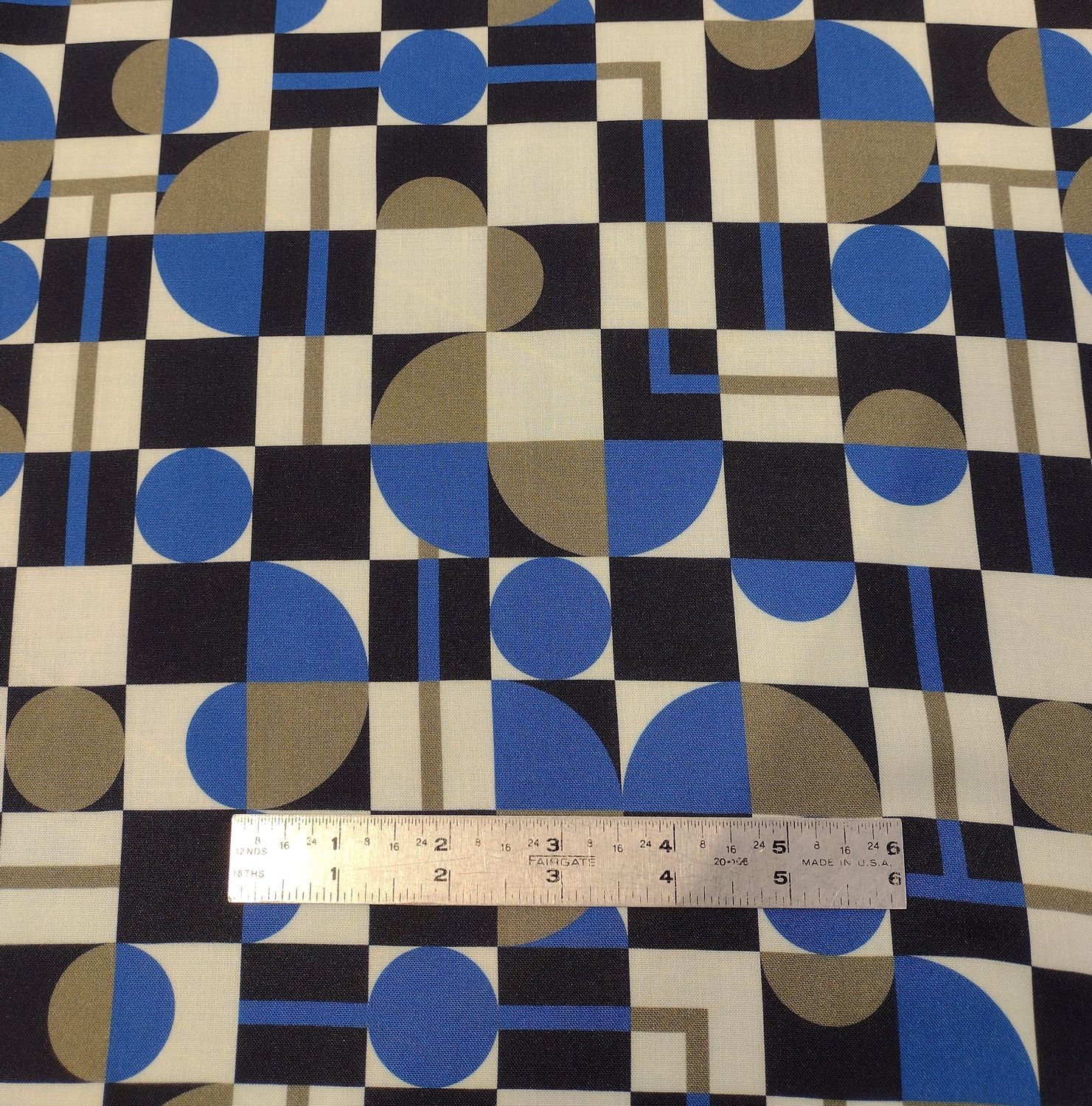 EOB 3.5 yd EB Italian Blue Gray Viscose Print Challis 55"