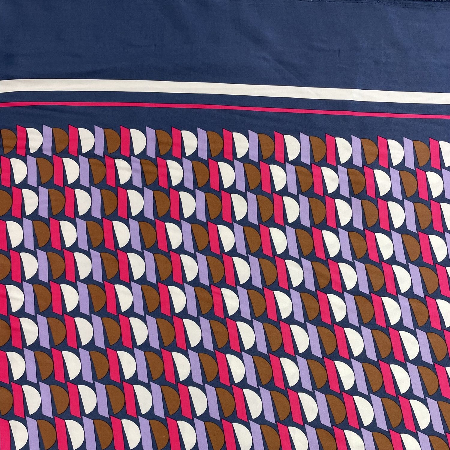 EB Italian Border Print Viscose Satin Charmeuse