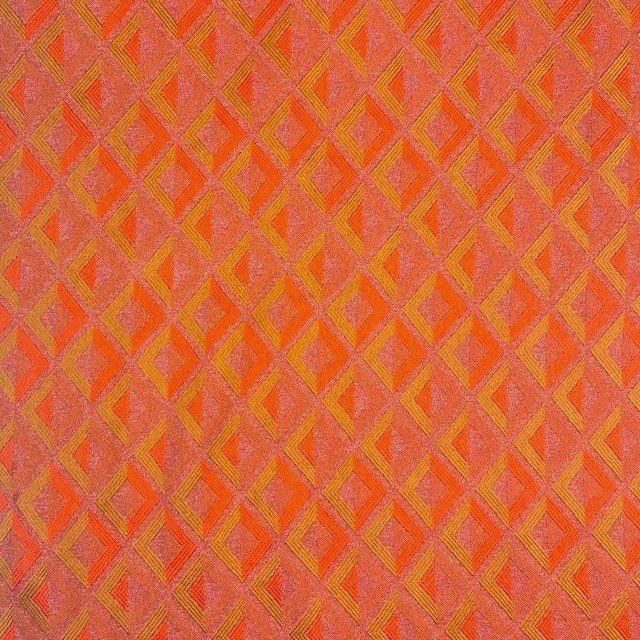 EB Italian Reversible Jacquard Diamond Shape Orange Gold