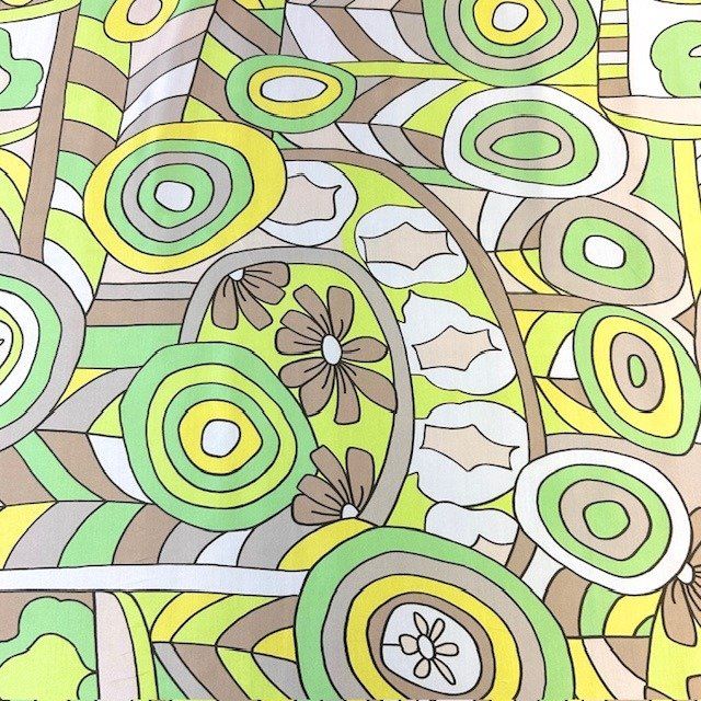 EB Italian Seventies Print Pastel Lime Multi Viscose Charmeuse 51"