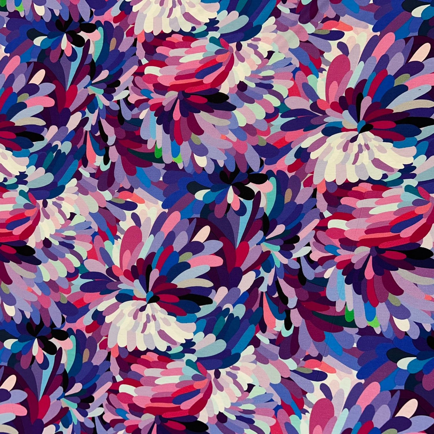 EB Purpley Flower Shapes Viscose Italian Knit