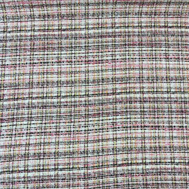 EOB 2.75 yd EB Pink Multi Viscose Blend Boucle Tweed Hugo Boss 54"