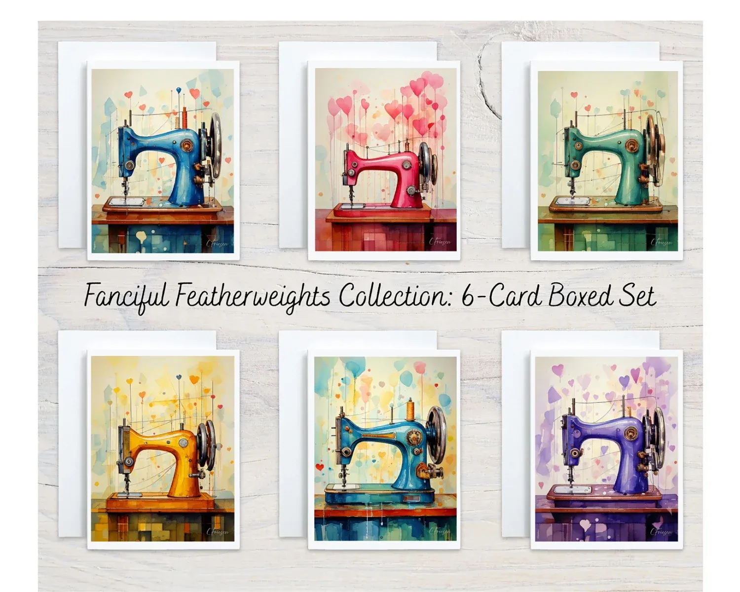Fanciful Featherweights A2 6-Card Box Collection