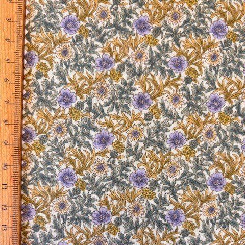 Floral and Greenery Print Cotton Lawn