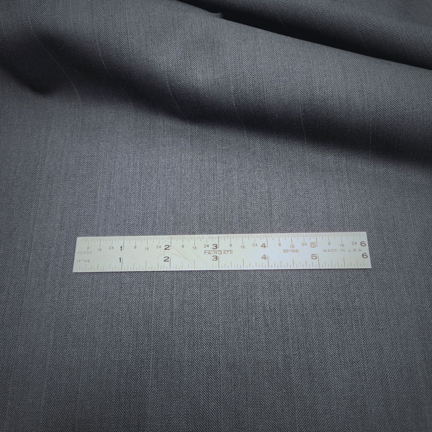 EOB 1.25 yards 100% Wool Suiting 60" Super 120's Italian Navy Wool Herringbone Stripe