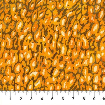 EOB 1.75 yd NC Banyan Batik Yellow Cheetah Love to Wear Rayon 44"