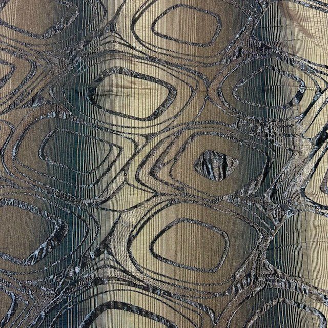 EOB 1.75 yd Italian Black &amp; Gold Patterned Jacquard 55"
