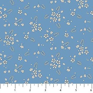 Floral Romance Blossoms Blue Rayon dress weight Figo Fabrics