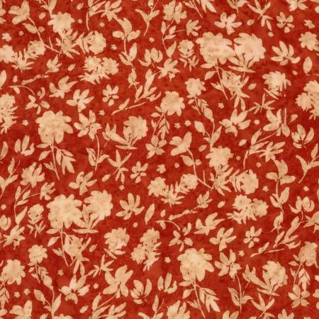 Flower Mix Sew Soft Rayon Batiks Red Fox Riley Blake