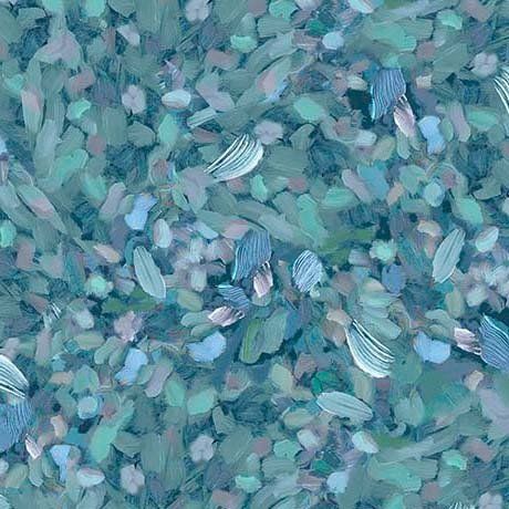 Fluttering Petals Watercolor Texture Steel Blue QT