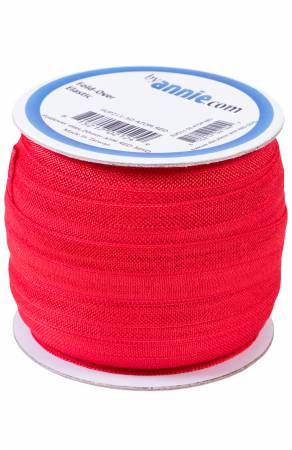 Fold-over Elastic Atom Red 3/4in per yard