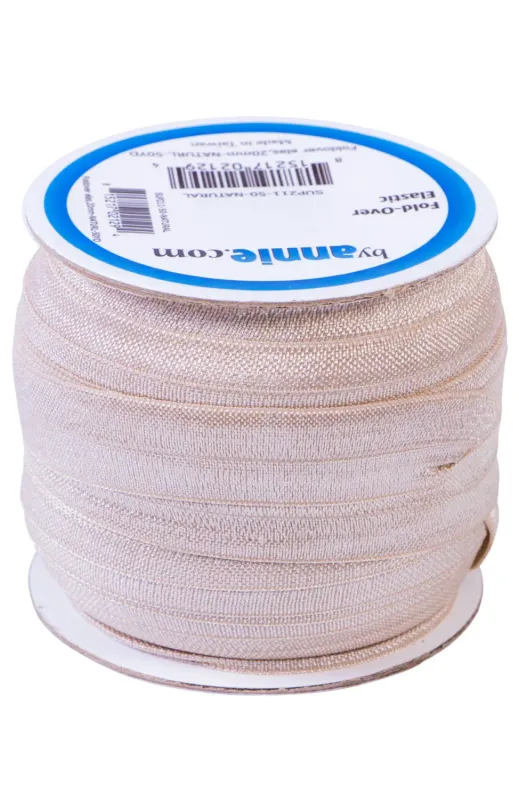 Fold-over Elastic Natural 3/4in per yard
