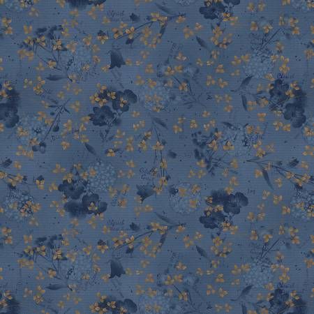 Flossie's Flowers Blue Mixed Media Henry Glass