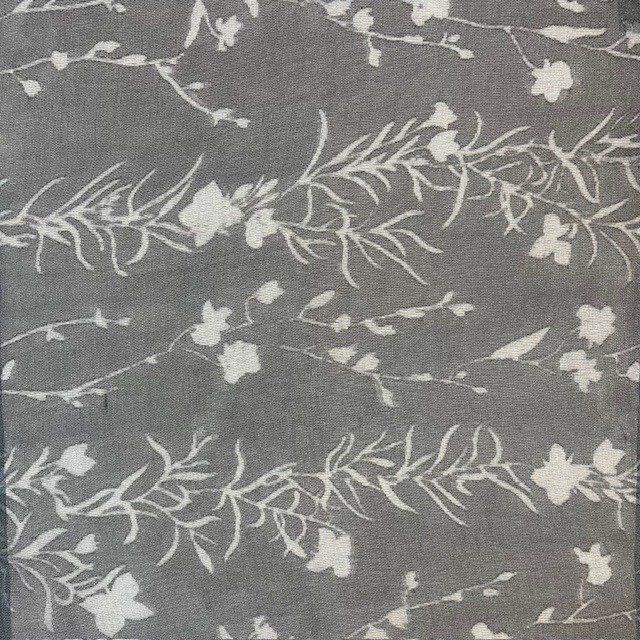 Floral Silk Jacquard Charcoal