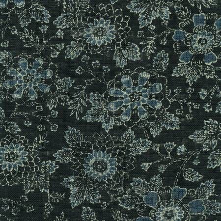 Flowers Navy Sevenberry Homespun