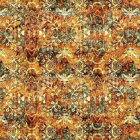 Folklore Textured Leaf Medallion Amber QT