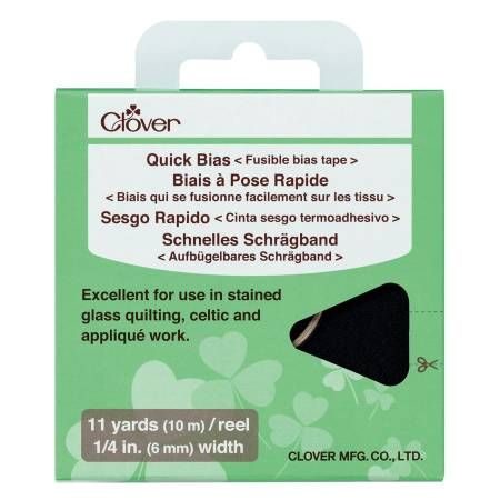 Fusible Quick Bias Black 1/4in x 11yds Clover