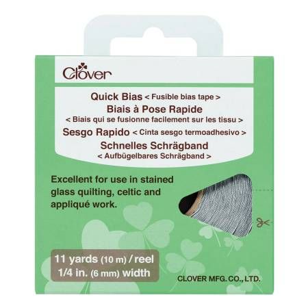 Fusible Quick Bias Metallic Silver 1/4in x 11 yds Clover