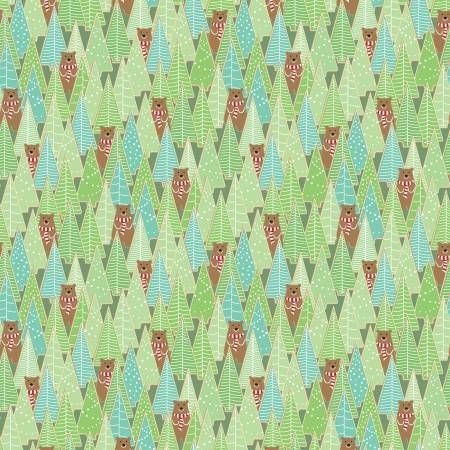 Gingerbread Lane Gingerbread Forest Pine Benartex Quilting Cotton