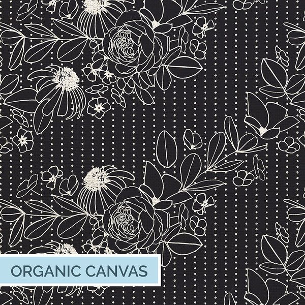 Geo Florals Charcoal Canvas Wild &amp; Wonderful Floral
