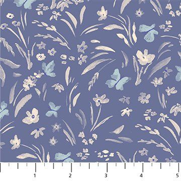 Golden Hour Blue Butterflies 100% Rayon Figo 58"