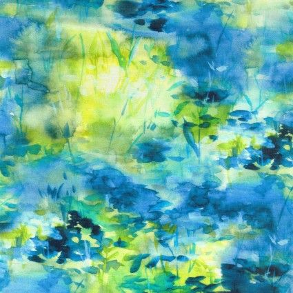 Green Blue Linen/Cotton Poplin Kokka Japanese shirting fabric