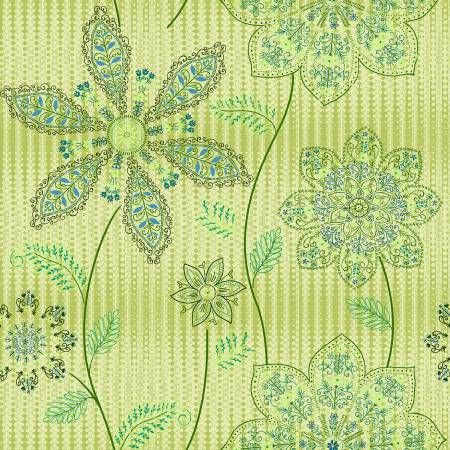 Green Lacy Floral Pearlescent Geo Pop Pearl
