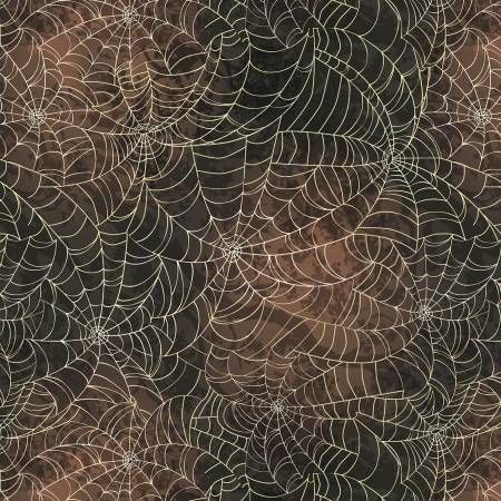 Harvest Haunt Charcoal Spider Web with Shadows Blank Quilting